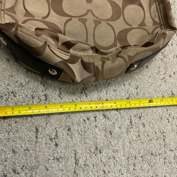 Coach Brown and Tan Signature Shoulder Bag - Picture 12 of 16